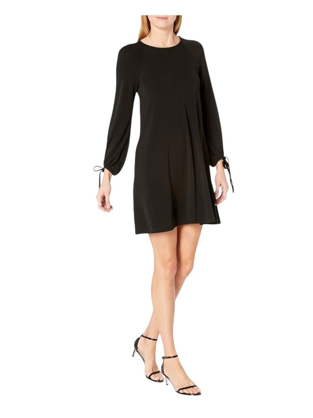 Karen Kane Black Long Tie-Sleeve Swing Dress w/Pockets Size M Timeless Classic